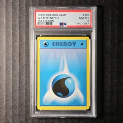 Water Energy, 1st Edition, 102/102, Pokemon, WOTC 1999 (PSA 8) (3/3) - Image 1