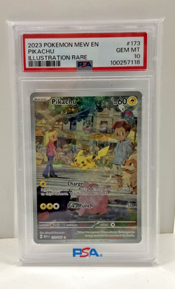 2023 POKEMON MEW EN-151 ILLUSTRATION RARE #173 PIKACHU PSA 10 - Image 1