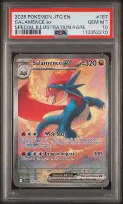 2025 POKEMON JTG EN-JOURNEY TOGETHER #187 SALAMENCE EX PSA 10 - Image 1