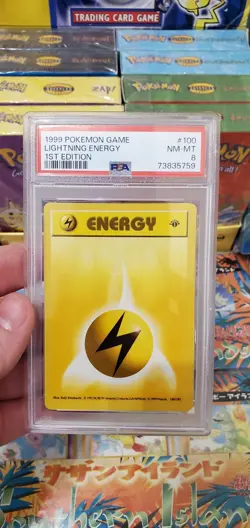 Pokemon 1st Edition PSA 8 Lightning Energy ⚡ 100/102 - Near Mint - Mint! - Image 1