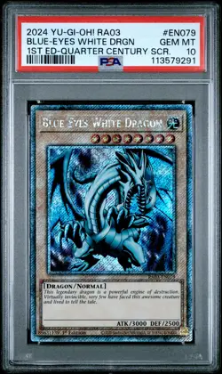 2024 YU-GI-OH! RA03-QUARTER CENTURY BONANZA #EN079 BLUE-EYES WHITE DRAGON PSA 10 - Image 1
