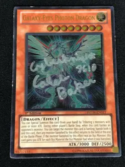 YUGIOH SIGNED GALAXY EYES PHOTON DRAGON PHSW-EN011 1ST ULTIMATE (LP) CYBERKNIGHT - Image 1