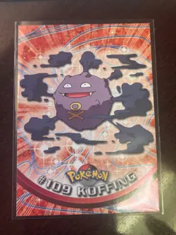 #109 KOFFING BLUE Logo Pokemon Topps TV Animation Edition Card 1999 - Image 1