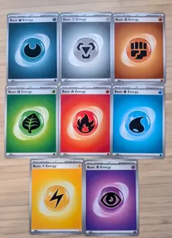 POKEMON TCG ENERGY CARDS 1 Card of Every Type (no fairy) Mixed Sets 7 In Total - Image 1