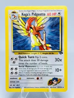 Koga’s Pidgeotto Non Holo Rare 27/132 Gym Challenge 2000 WOTC Pokemon Card - Image 1