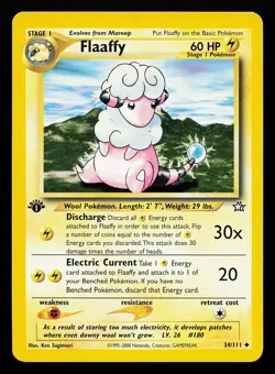 Flaaffy 34/111 1st Edition Neo Genesis Pokemon Card - Image 1