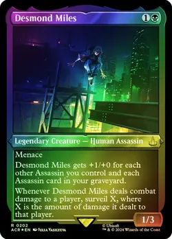 MTG FOIL Desmond Miles Foil Etched - Assassin's Creed #202 - Image 1