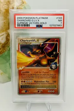 PSA 7 Charizard G LV.X 143/147 Platinum Supreme Victors Ultra Rare Holo Pokemon - Image 1