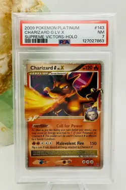 PSA 7 Charizard G LV.X 143/147 Platinum Supreme Victors Ultra Rare Holo Pokemon - Image 2