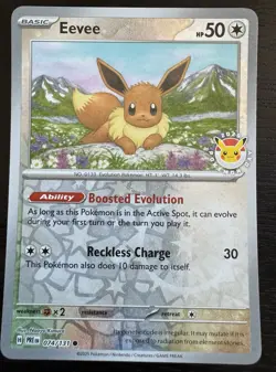 Eevee 074/131 Reverse Holo Pokemon Day 2025 Promo Prismatic Evolutions NM - Image 1
