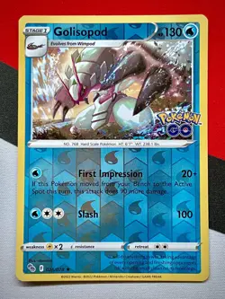 Golisopod Reverse Holo Rare 026/078 Pokemon GO 2022 PACK FRESH - Image 1