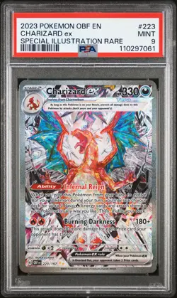 2023 POKEMON OBF EN-OBSIDIAN FLAMES SPECIAL ILLUSTRATION RARE CHARIZARD EX PSA 9 - Image 1