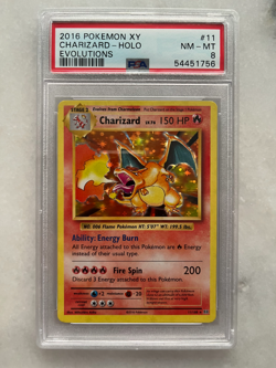 2016 Pokemon XY Charizard Holo Evolutions PSA 8 - Rare Trading Card - Image 1
