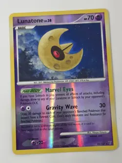 Pokemon Lunatone 32/147 Reverse Holo Rare Arceus Set 2009 Meteorite Card - Image 1