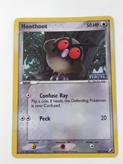 Pokemon Hoothoot 59/115 EX Unseen Forces 2005 Trading Card by Mitsuhiro Arita - Image 1