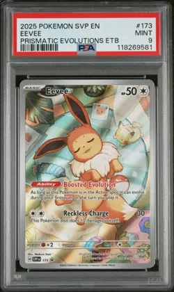 PSA 9 Eevee SVP 173 Prismatic Evolutions ETB Promo PRE Pokemon Card Mint - Image 1