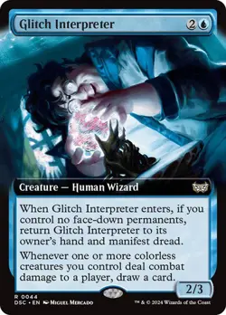 Glitch Interpreter Extend Art Duskmourn: MTG MAGIC HUMAN WIZARD R O253 - Image 1