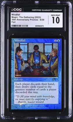 WINDFALL Promotional 30th Anniversary Foil CGC 10 MTG [Nostalgium] - Image 1