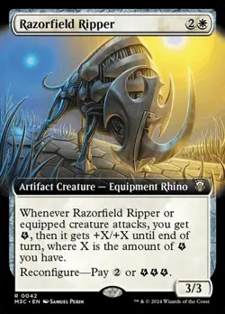 Razorfield Ripper - Ripple Foil Extended Art MH3C LP MTG - Image 1