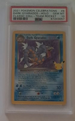 PSA 10 Gem Mint Dark Gyarados HOLO #8 Celebrations Pokemon Classic Collection - Image 1