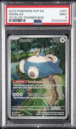 2023 POKEMON SVP EN-SV BLACK STAR PROMO 151 ELITE TRAINER BOX #051 SNORLAX PSA 9 - Image 1