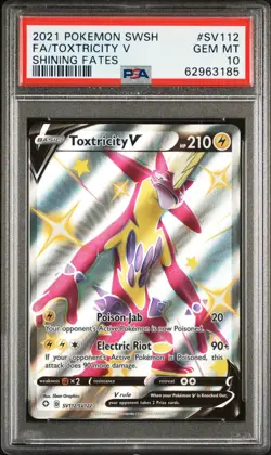 2021 POKEMON SWORD & SHIELD SHINING FATES #SV112 FULL ART/TOXTRICITY V PSA 10 - Image 1
