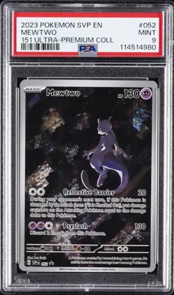 2023 POKEMON SVP EN-SV BLACK STAR PROMO 151 ULTRA-PREM COLL #052 MEWTWO PSA 9 - Image 1