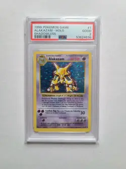 Pokemon Alakazam Shadowless PSA 2 GOOD 1999 Base Set Holo Rare Card #1 - Image 3