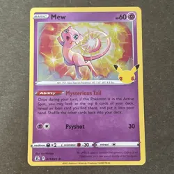 Mew Holo 011/025 Celebrations Pokemon Card 25th Anniversary - 2021 Rare - Image 1