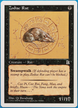 Zodiac Rat Portal Three Kingdoms PLD Black Common MTG CARD (ID# 497848) ABUGames - Image 1