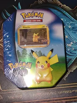 Pokemon Go Trading Card Tin 2022 Still Sealed New Pikachu - Image 1