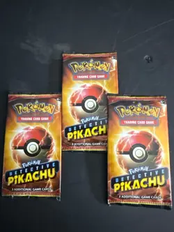Detective Pikachu Movie 2019 Promo 2 Card Pack SM190 Pokemon Sealed - 3 packs - Image 1