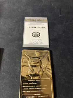 gold plated pokemon cards 1999 #25 PIKACHU & #150 MEWTWO - Image 2
