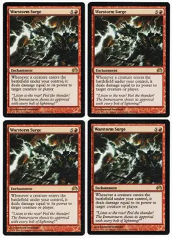 Warstorm Surge x4 4x Planechase 2012 PLAYSET Red Rare Enchantment MTG NM AZ1 - Image 1