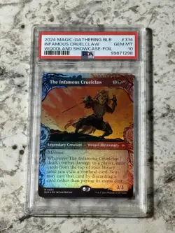 The Infamous Cruelclaw Showcase FOIL BLB #334 PSA 10 (MTG Bloomburrow 2024) - Image 1