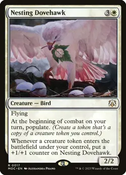 MTG Nesting Dovehawk Commander: March of the Machine 0017 Regular Rare - Image 1
