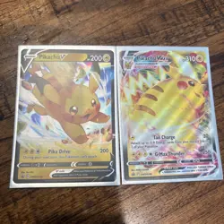 Pokemon Card TCG - Pikachu V & VMAX SWSH285 SWSH286 Black Star Promos - NM - Image 1
