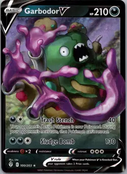 Pokemon TCG Garbodor V 100/203 Evolving Skies NM - Image 1