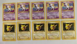 Vintage Lot 10 Pokemon Black Star Promo (5) #1 Ivy Pikachu and (5) #8 Mew - Image 1