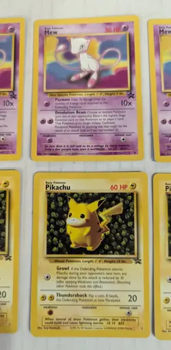 Vintage Lot 10 Pokemon Black Star Promo (5) #1 Ivy Pikachu and (5) #8 Mew - Image 3