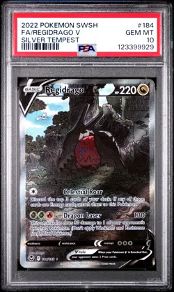 PSA 10 2022 Pokemon SWSH FA/Regidrago V Silver Tempest #184 - Image 1