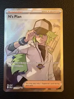 Pokemon TCG N's Plan 163/086 Full Art Ultra Rare Sv: Black Bolt Mint NM - Image 1