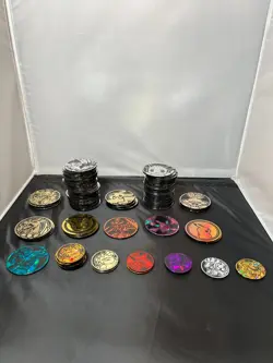 Lot of 88 Official Pokemon TCG Coins Bulk Lot Duplicates Multiple Finishes - Image 2