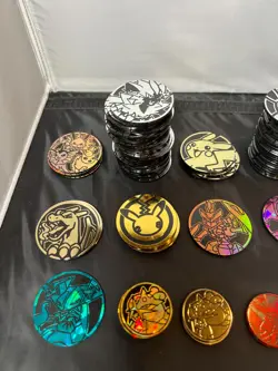 Lot of 88 Official Pokemon TCG Coins Bulk Lot Duplicates Multiple Finishes - Image 3