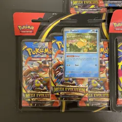 Pokemon TCG Mega Evolution 3-Pack Blister Psyduck & Golduck SET OF 3 SEALED - Image 3