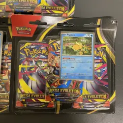 Pokemon TCG Mega Evolution 3-Pack Blister Psyduck & Golduck SET OF 3 SEALED - Image 4