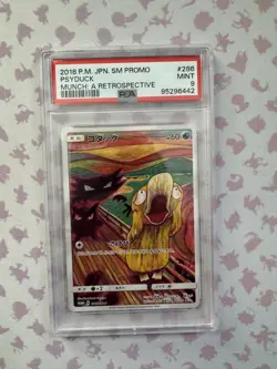 PSA 9 Psyduck 286/SM-P Pokemon Japanese Munch Scream Promo - Image 1