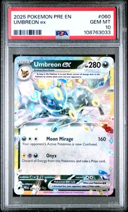 2025 POKEMON PRE EN-PRISMATIC EVOLUTIONS #060 UMBREON EX PSA 10 - Image 1