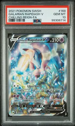 2021 POKEMON SWORD & SHIELD CHILLING REIGN FULL ART/GALARIAN RAPIDASH V PSA 10 - Image 1