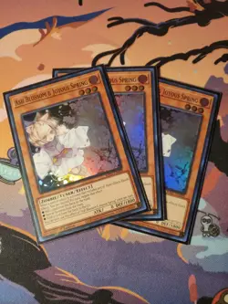 3X ASH BLOSSOM & JOYOUS SPRING 1ST EDITION SUPER RARE RA01-EN008 YUGIOH! - Image 1